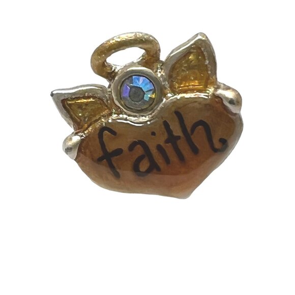 AJMC Angel Pins Hope Faith Set of 3 Brooches Rhinestone - Picture 2 of 7